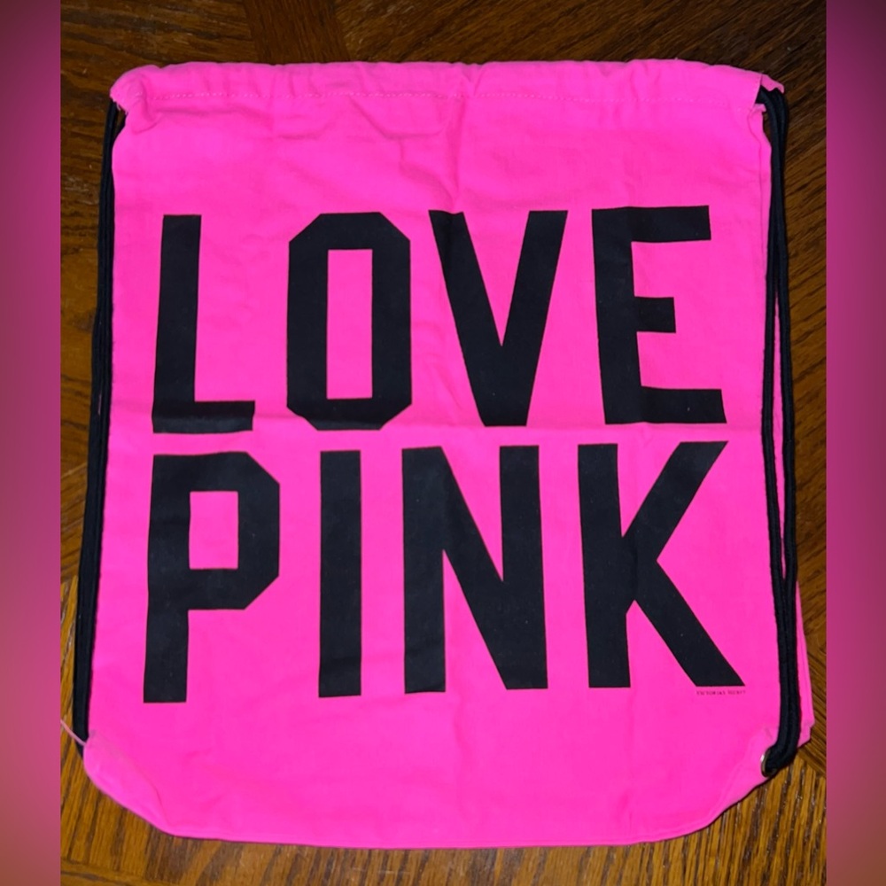 VS PINK ~ “Love Pink” Drawstring Bag / Backpack